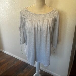 French Laundry - Women's Striped Top - Size Small - Gray & White